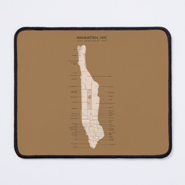 Item preview, Manhattan Neighborhoods Map. Manhattan Island (Brown Version) designed and sold by Rapaz Designs.