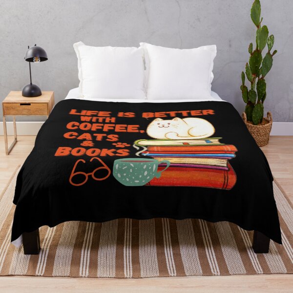 Item preview, LIFE IS BETTER WITH COFFEE, CATS AND BOOKS designed and sold by hijasminflower.
