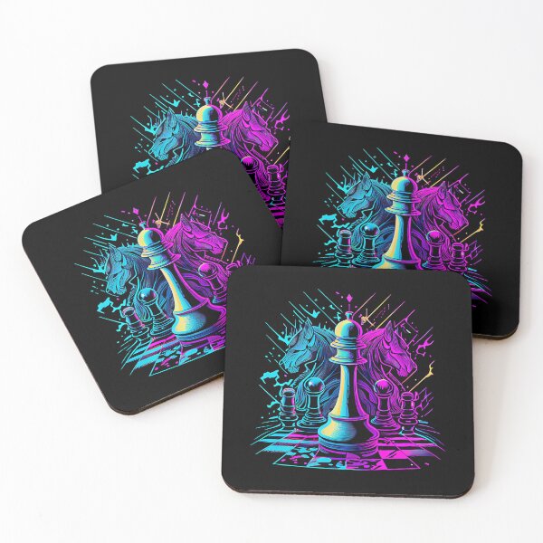 Item preview, Chess - synthwave - vivid colors designed and sold by kyshaspace.