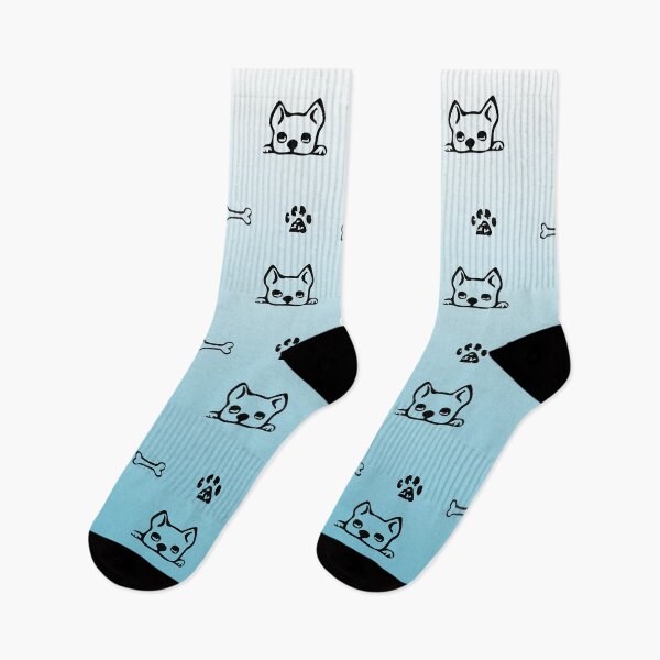 Item preview, dog, paw and bone pattern with white to blue designed and sold by Uffcagla.