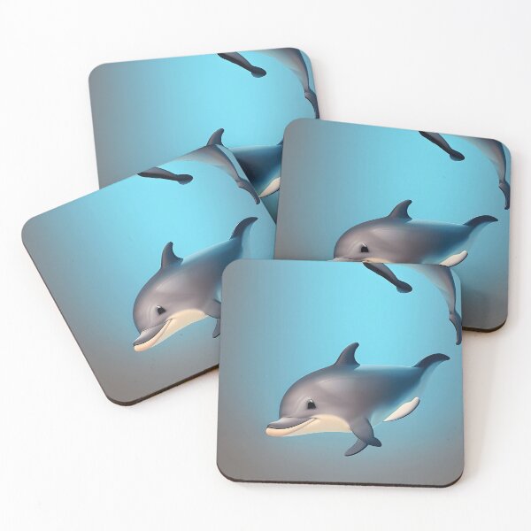 Item preview, Two cute dolphins 3d illustration designed and sold by lalylaura.