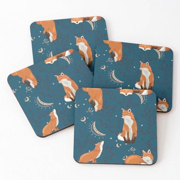 Item preview, Foxes Blue Night designed and sold by ShoutForJoy.
