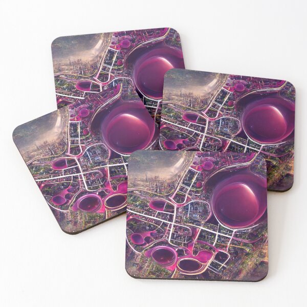 Item preview, Map in magenta color 1 - Artificial intelligence designed and sold by TheCollageWorld.