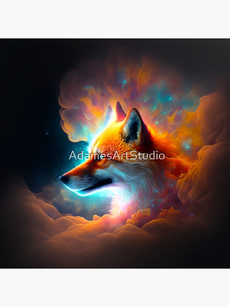 Fox Art - Firefox in the clouds - Artwork by Adames 