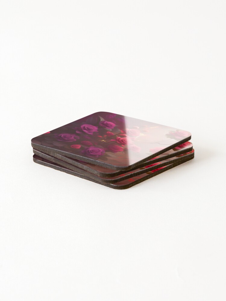 Thumbnail 4 of 5, Coasters (Set of 4), Beautiful Roses designed and sold by MIGSZ.