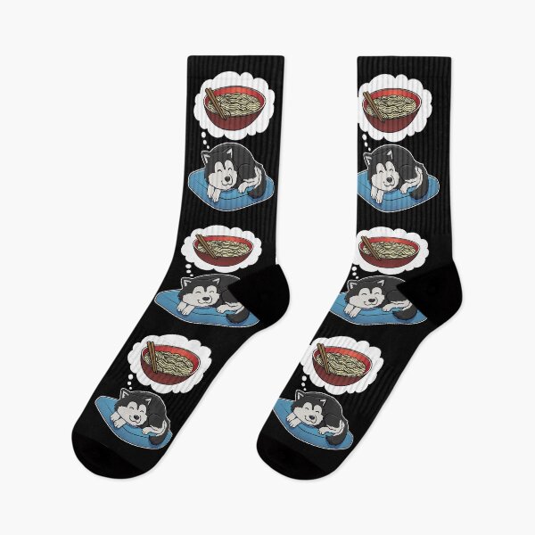 Item preview, Alaskan Malamute dreaming about Instant Noodles designed and sold by DoggieDelights.