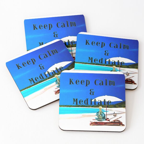 Item preview, Keep Calm and meditate at the beach  designed and sold by redDottyDesign.