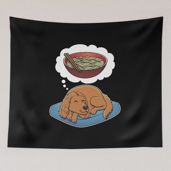Item preview, English Cocker Spaniel dreaming about Instant Noodles designed and sold by DoggieDelights.
