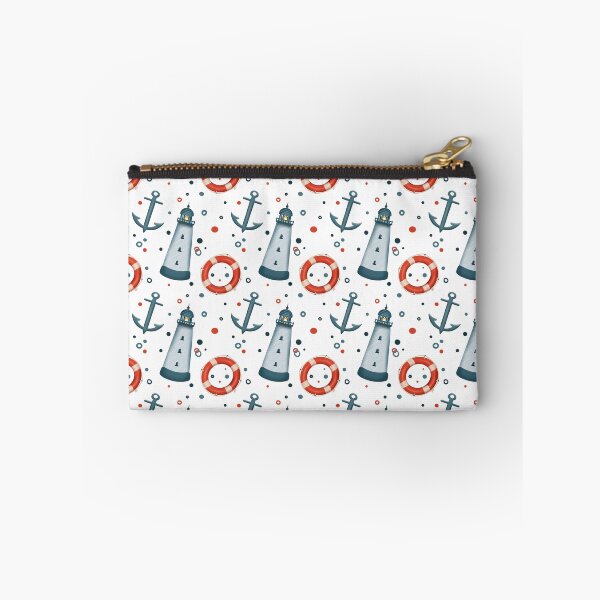 Item preview, Lighthouse, lifebuoy, anchor nautical pattern designed and sold by AnaArt42.