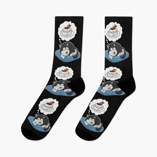 Item preview, Alaskan Malamute dreaming about Pavlova designed and sold by DoggieDelights.
