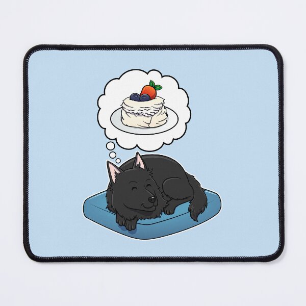Item preview, Belgian Sheepdog dreaming about Pavlova designed and sold by DoggieDelights.