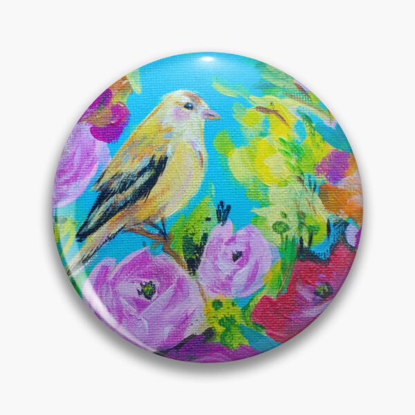Item preview, Yellow Bird in flower garden designed and sold by SelinaFloca.
