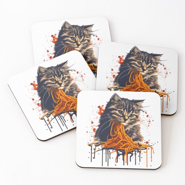 Item preview, Cat eating spaghetti a Spaghetti Cat designed and sold by ValleyDream.