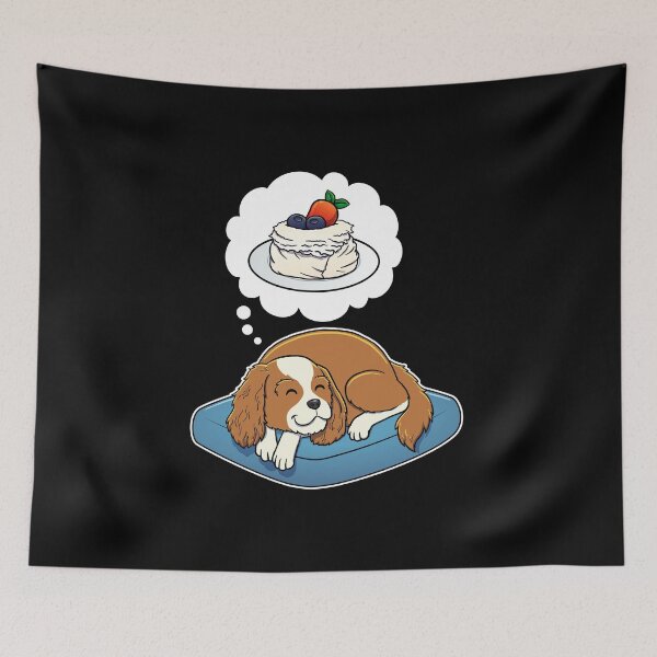 Item preview, Cavalier King Charles Spaniel dreaming about Pavlova designed and sold by DoggieDelights.