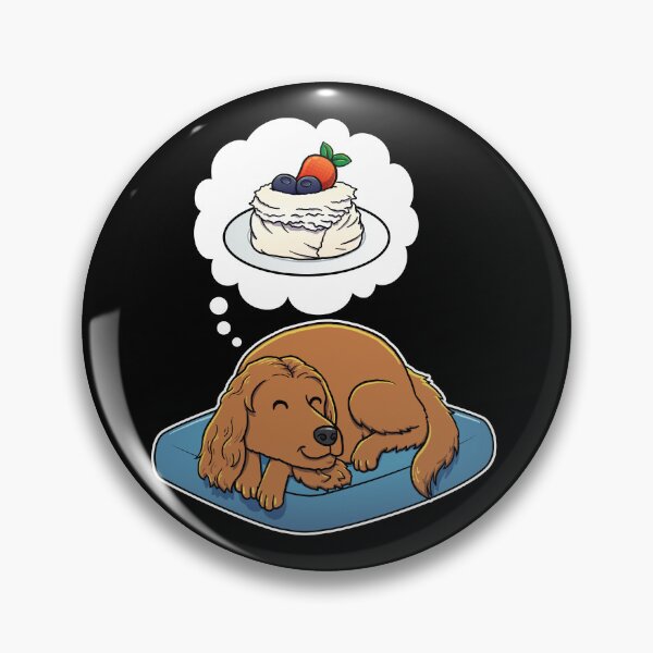 Item preview, English Cocker Spaniel dreaming about Pavlova designed and sold by DoggieDelights.