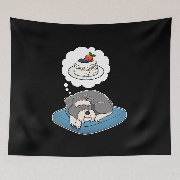 Item preview, Miniature Schnauzer dreaming about Pavlova designed and sold by DoggieDelights.