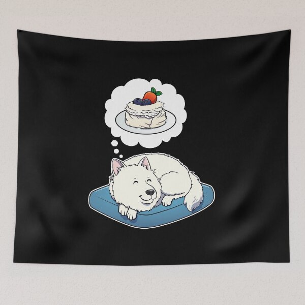 Item preview, Samoyed dreaming about Pavlova designed and sold by DoggieDelights.
