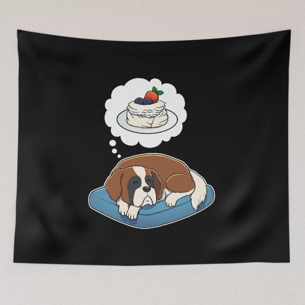 Item preview, St Bernard dreaming about Pavlova designed and sold by DoggieDelights.