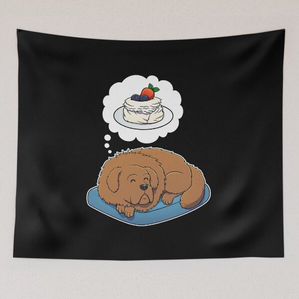 Item preview, Tibetan Mastiff dreaming about Pavlova designed and sold by DoggieDelights.