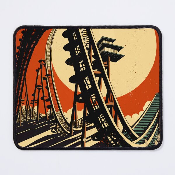 Item preview, Vintage Abstract Japanese Roller Coaster In The Sunset designed and sold by emmjott.
