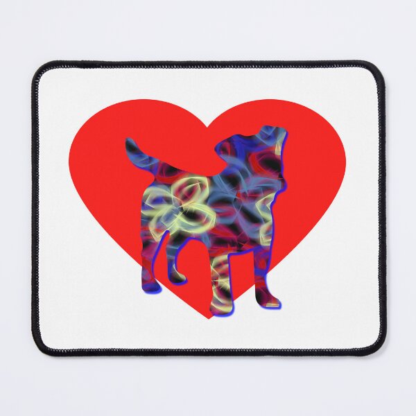 Item preview, I Heart My Jack Russell Terrier Dog Neon Butterflies Silhouette designed and sold by AMSonArt.