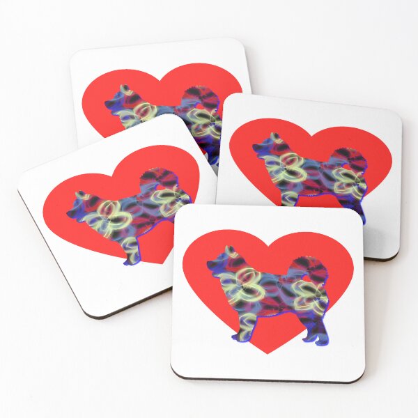 Item preview, I Heart My Husky Dog Neon Butterflies Silhouette  designed and sold by AMSonArt.