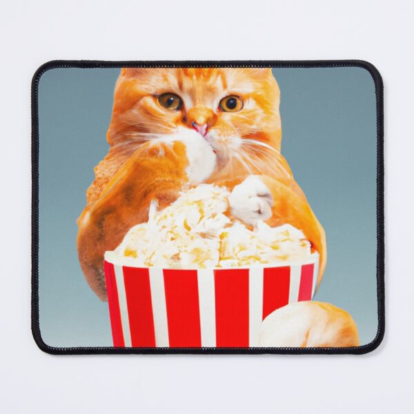 Item preview, cat eating popcorn designed and sold by TakePartArt.
