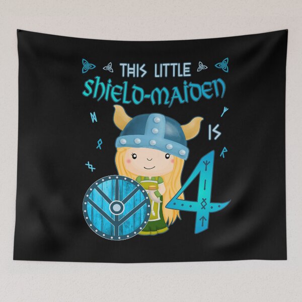 Item preview, Shield Maiden - Birthday 4 Years Nordic Vikings designed and sold by Shirt-Designs.