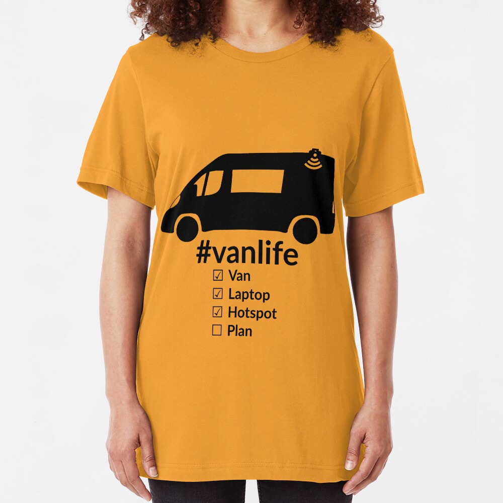 Vanlife checklist black Slim Fit T-Shirt