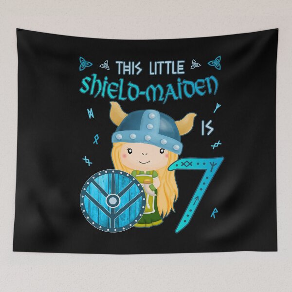 Item preview, Shield Maiden - Birthday 7 Years Nordic Vikings designed and sold by Shirt-Designs.