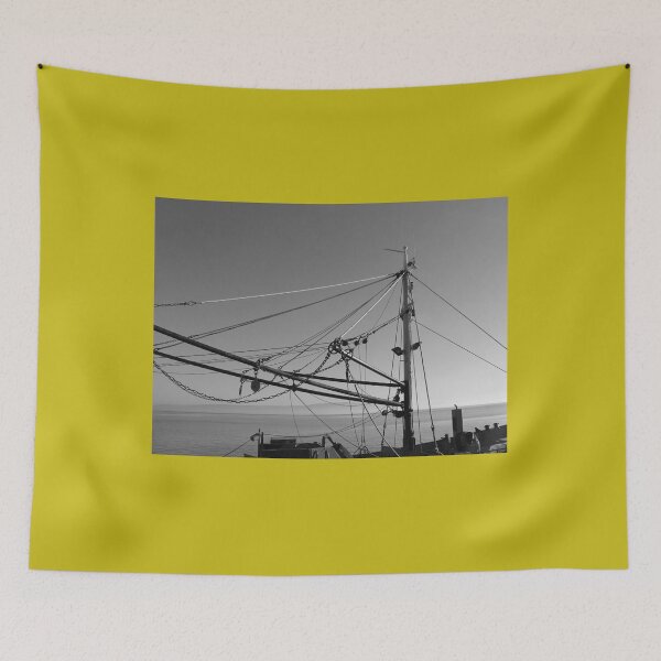 Item preview, Trawler gear fishing boat Moville black and white designed and sold by eddiebarronshop.