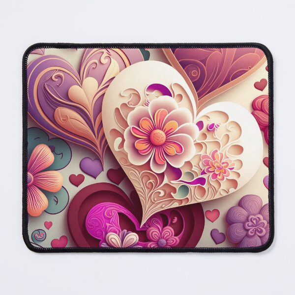 Item preview, Floral Hearts - Pink and Cream design designed and sold by Dannypryce.
