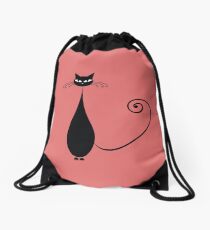 Black cat silhouette Drawstring Bag