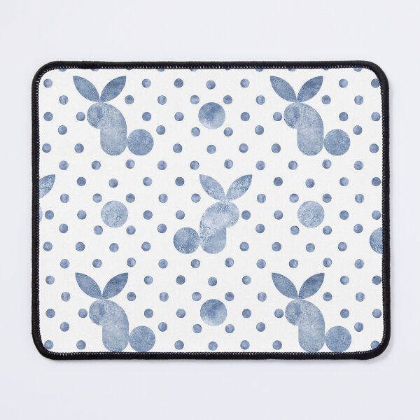 Item preview, Watercolor navy blue rabbit silhouette seamless pattern on white background. designed and sold by olgersart.