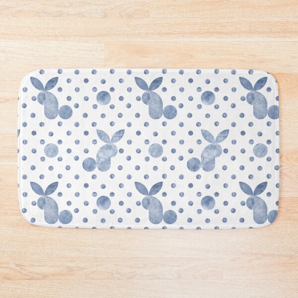 Item preview, Watercolor navy blue rabbit silhouette seamless pattern on white background. designed and sold by olgersart.