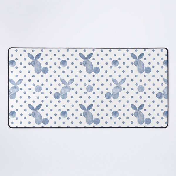 Item preview, Watercolor navy blue rabbit silhouette seamless pattern on white background. designed and sold by olgersart.