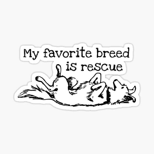 I Love Rescue Dogs, Adopt Today! Sticker