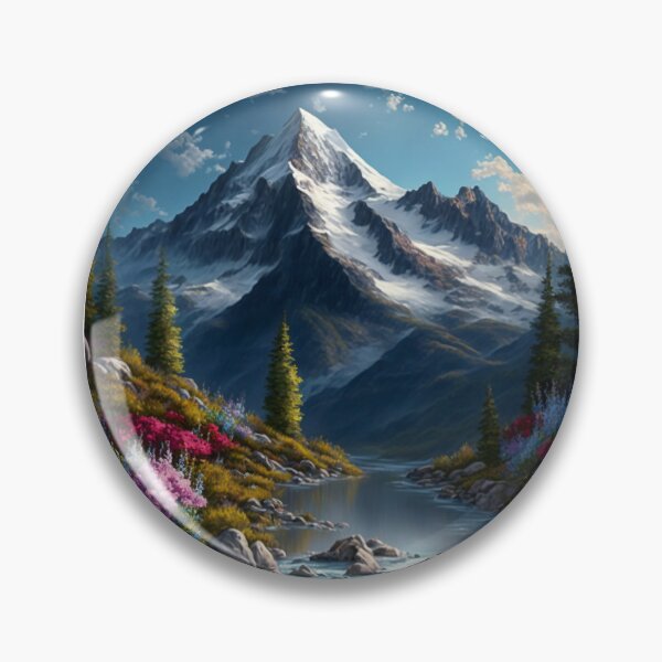 Item preview, Flowery mountain with running waterfall designed and sold by Dannypryce.
