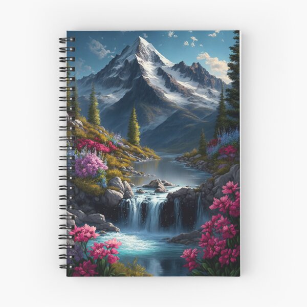 Item preview, Flowery mountain with running waterfall designed and sold by Dannypryce.