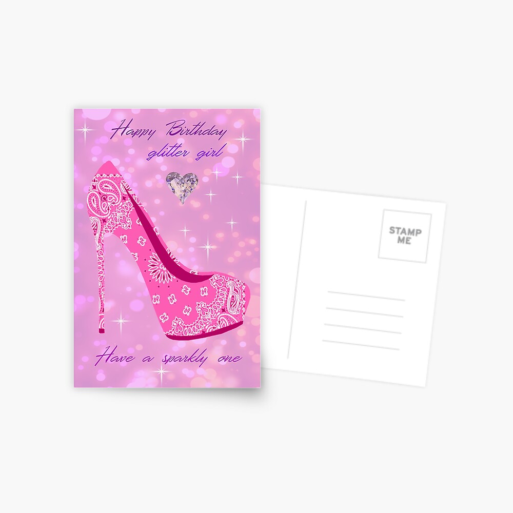Black Polka Dot High Heel Shoes with Pink Bows Birthday Card for Teen  Daughter | PaperCards.com
