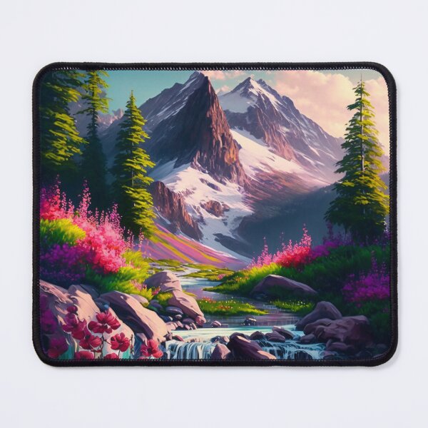 Item preview, Flowery Waterfall Mountain Scene designed and sold by Dannypryce.