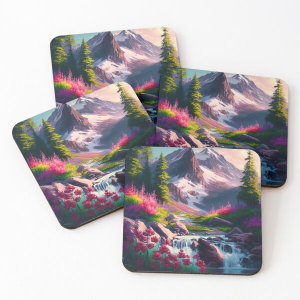 Item preview, Flowery Waterfall Mountain Scene designed and sold by Dannypryce.