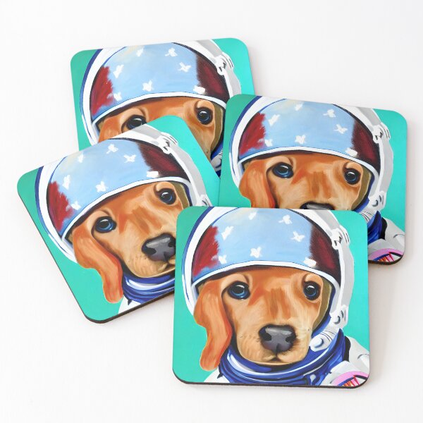 Item preview, Astronaut puppy painting designed and sold by lalylaura.