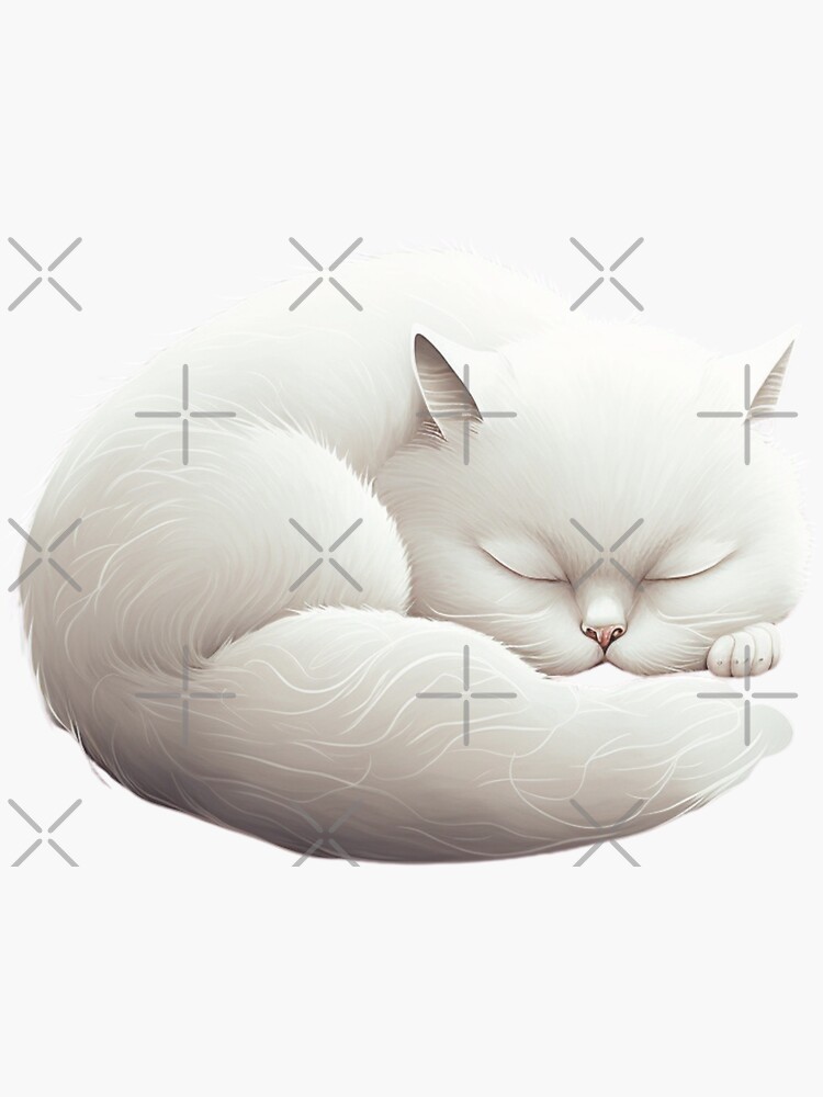 Sleepy Cat Sticker For Sale By Checotun Redbubble 9688