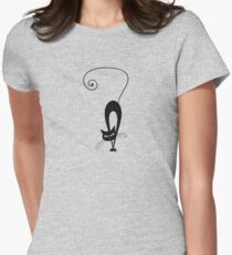 Black cat silhouette Women's Fitted T-Shirt
