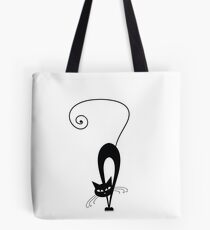 Black cat silhouette Tote Bag