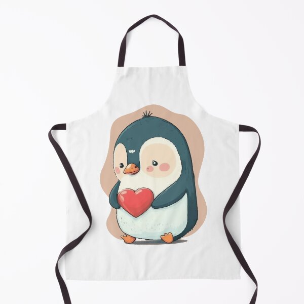 Item preview, Fluffy Penguin Holding Heart - A Unique and Meaningful Valentine's Day Gift designed and sold by pocketgraphic.