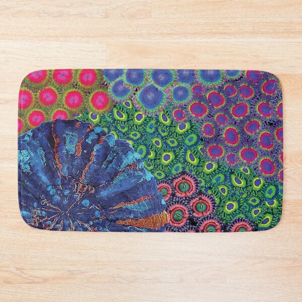 Item preview, A Garden of Zoanthus and a Blue Acanthophyllia | Zoanthid Garden Art (Version 2) | Coral Lover Art designed and sold by ReefScene.