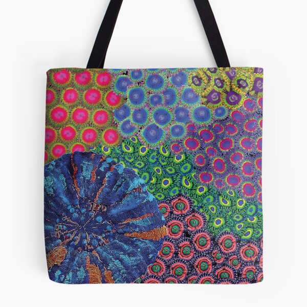 Item preview, A Garden of Zoanthus and a Blue Acanthophyllia | Zoanthid Garden Art (Version 2) | Coral Lover Art designed and sold by ReefScene.