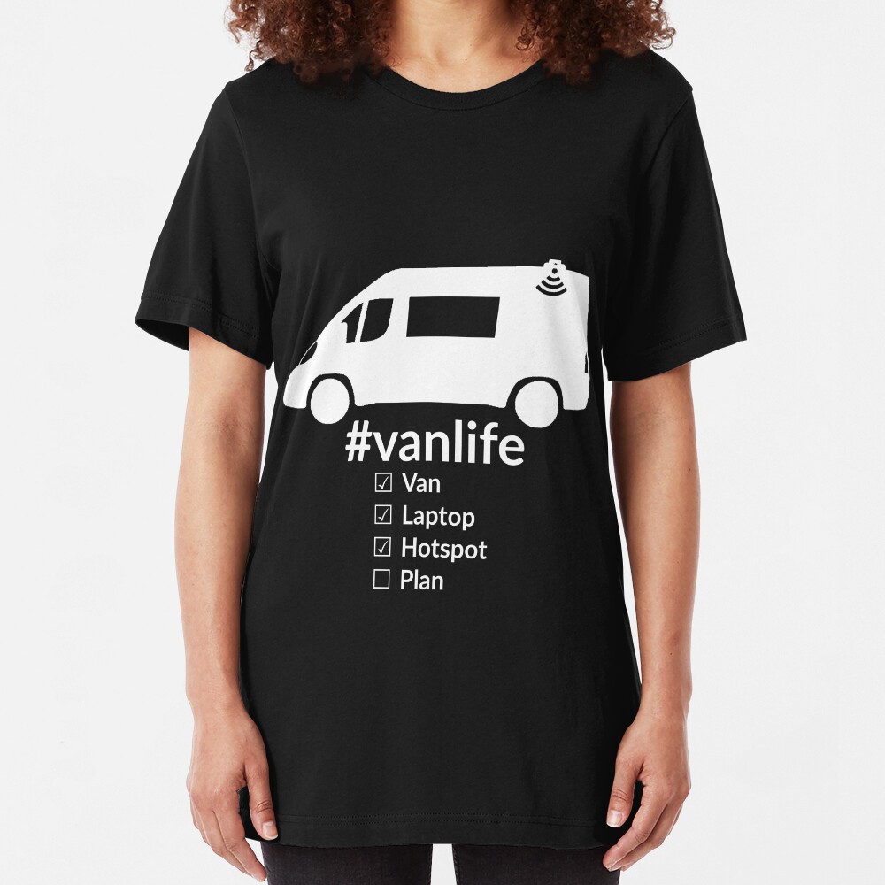 Vanlife checklist white Slim Fit T-Shirt